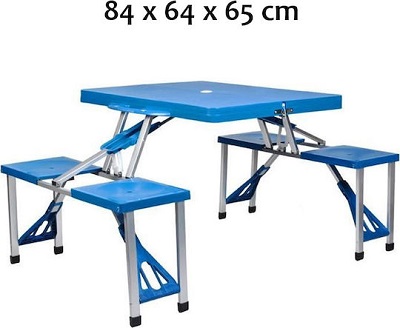 Τραπεζαρία Πικ-Νικ Αλουμινίου Πτυσσόμενη 84Χ64Χ65cm.