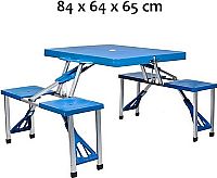Τραπεζαρία Πικ-Νικ Αλουμινίου Πτυσσόμενη 84Χ64Χ65cm.