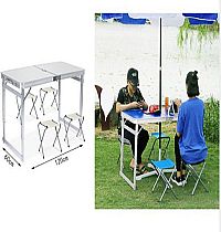 ΤΡΑΠΕΖI ΚΑΜΠΙΝΓΚ 60*120CM +4 ΚΑΡΕΚΛΑ