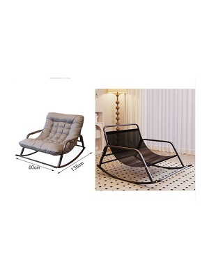 Πολυθρόνα Κουνιστή Γκρι Μαύρο 135x60x85cm