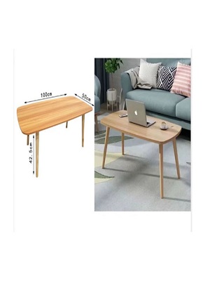 Ορθογώνιο Τραπεζάκι Ξύλινο Μπεζ 100x50x42.5εκ.