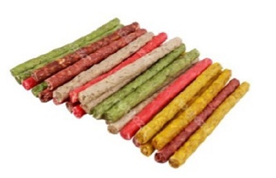  Sticks Πολύχρωμα για Σκύλους απο Φυσικό Δέρμα 12,5εκ. 20τμχ AIGOSTAR