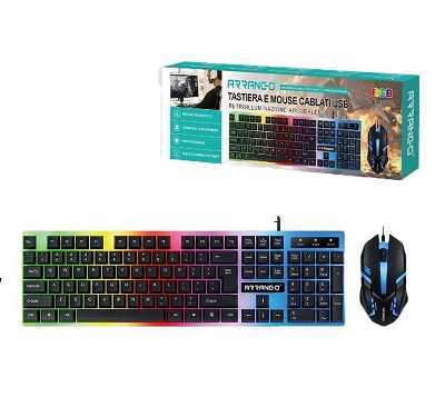 Arrango Gaming Σετ Πληκτρολόγιο με RGB φωτισμό και Ποντίκι