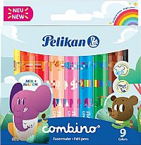 Pelikan Combino  Πλενόμενοι Μαρκαδόροι  Χονδροί σε 9 Χρώματα