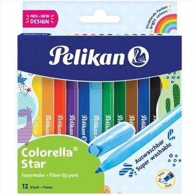 Pelikan Colorella Star Μαρκαδόροι Ζωγραφικής σε 12 Χρώματα