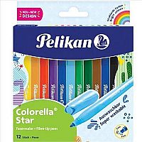 Pelikan Colorella Star Μαρκαδόροι Ζωγραφικής σε 12 Χρώματα