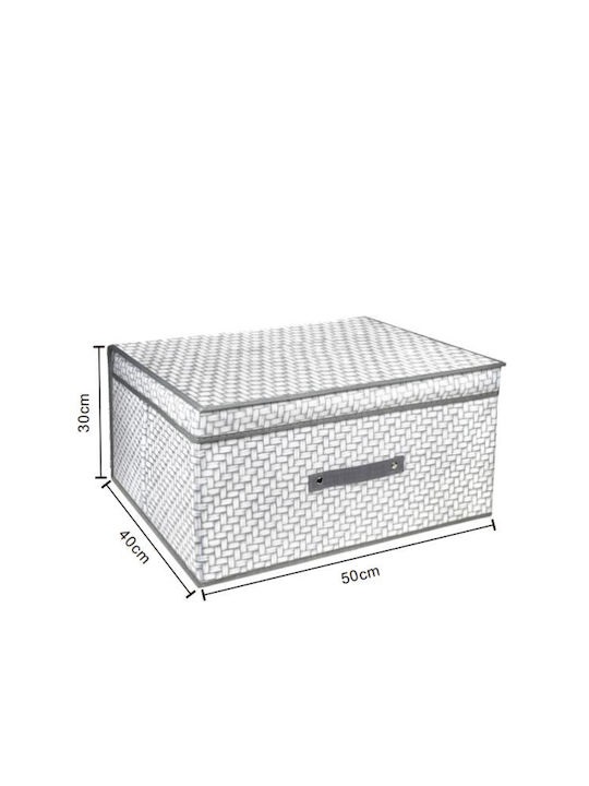 Υφασμάτινο Κουτί Αποθήκευσης με Καπάκι Γκρι 50x40x30cm