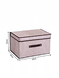 Υφασμάτινο Κουτί Αποθήκευσης με Καπάκι Ροζ 40x30x25cm