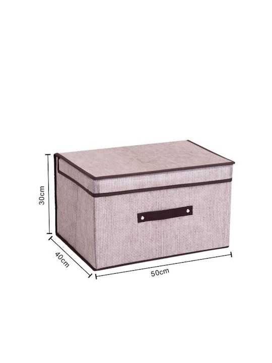 Υφασμάτινο Κουτί Αποθήκευσης με Καπάκι Ροζ 50x40x30cm
