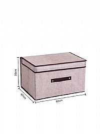 Υφασμάτινο Κουτί Αποθήκευσης με Καπάκι Ροζ 50x40x30cm