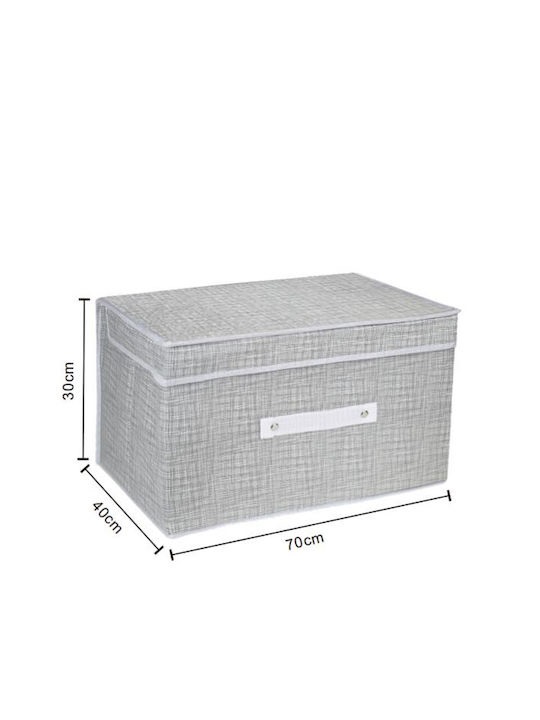 Υφασμάτινο Κουτί Αποθήκευσης με Καπάκι Γκρι 70x40x30cm