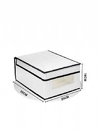  Υφασμάτινο Κουτί Αποθήκευσης με Καπάκι Λευκό 25x35x16cm