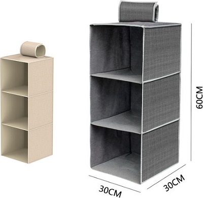 Υφασμάτινη Κρεμαστή Θήκη Αποθήκευσης Ρούχων 30x30x60cm