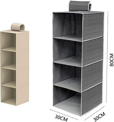 Υφασμάτινη Κρεμαστή Θήκη Αποθήκευσης Ρούχων 30x30x80cm