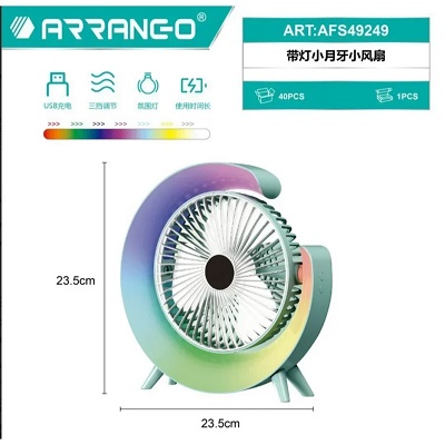 Μίνι Ανεμιστήρας Επιτραπέζιος Με Φωτισμό Led