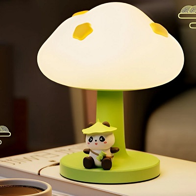  Φωτιστικό USB Σιλικόνης   Μανιτάρι με Ζωάκι  Πράσινο