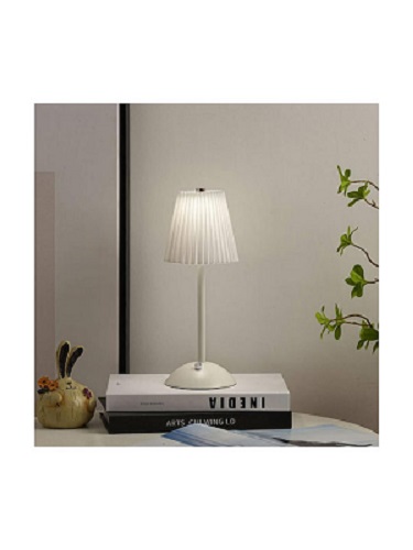 Φωτιστικό Μεταλλικό Πορτατίφ LED με Λευκό Καπέλο και Βάση