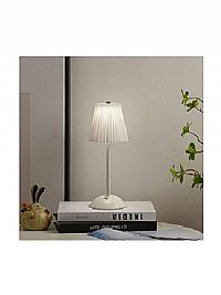 Φωτιστικό Μεταλλικό Πορτατίφ LED με Λευκό Καπέλο και Βάση