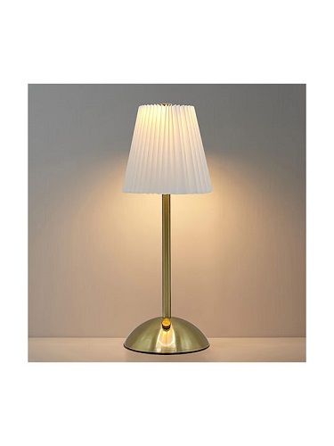 Φωτιστικό Μεταλλικό Πορτατίφ LED με Χρυσό Καπέλο και Βάση