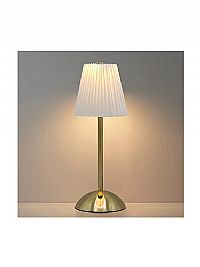 Φωτιστικό Μεταλλικό Πορτατίφ LED με Χρυσό Καπέλο και Βάση