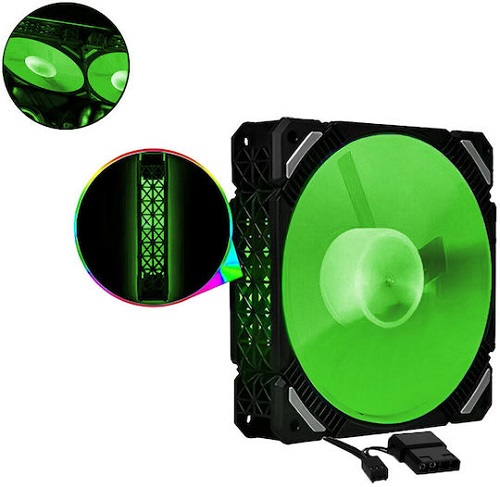 Case Fan 120mm με Πράσινο Φωτισμό και Σύνδεση 3-Pin / 4-Pin Molex