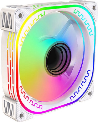 Case Fan 120mm με RGB Φωτισμό και Σύνδεση 3-Pin / 4-Pin Molex Λευκό