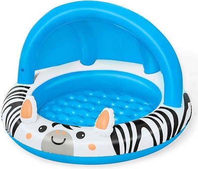 Safari Sun Shaded Παιδική Στρογγυλή Πισίνα Φουσκωτή 97x66εκ. Γαλάζια