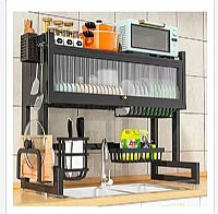 Στεγνωτήρας Νεροχύτη Διώροφος Μεταλλικός σε Μαύρο Χρώμα 85×31.5x52cm