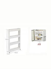  Επιτοίχια Ραφιέρα Πλαστική με 3 Ράφια 55x13x102cm