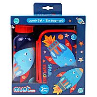 Σετ Φαγητού Must Space Rocket Φαγητοδοχείο 800ml-Παγούρι 500ml Αλουμινίου