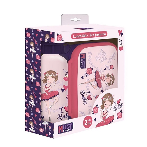 Σετ Φαγητού Must Team I Love Ballet Φαγητοδοχείο 800ml-Παγούρι Αλουμινίου 500ml