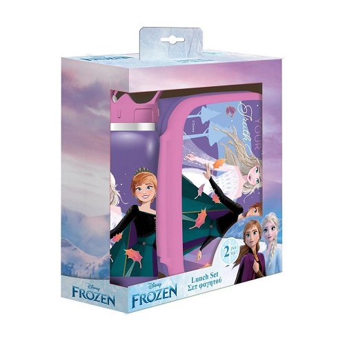 Σετ Φαγητού Disney Frozen Φαγητοδοχείο 800ml-Παγούρι Ανοξείδωτο 500ml