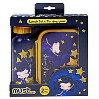 Σετ Φαγητού Must My Shiny Star Φαγητοδοχείο 800ml-Παγούρι 500ml Αλουμινίου