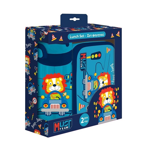 Σετ Φαγητού Must Team Happy Trip Φαγητοδοχείο 800ml-Παγούρι PP 500ml