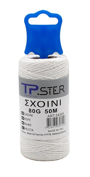  Κορδόνι Βαμβακερό Λευκό 1.5mm x 50m