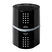 Ξύστρα grip Faber-Castell τριπλή με δοχείο μαύρη 