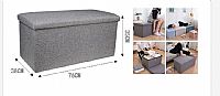 Σκαμπό Με Αποθηκευτικό Χώρο Επενδυμένο Με Ύφασμα Γκρι 76*38*35cm